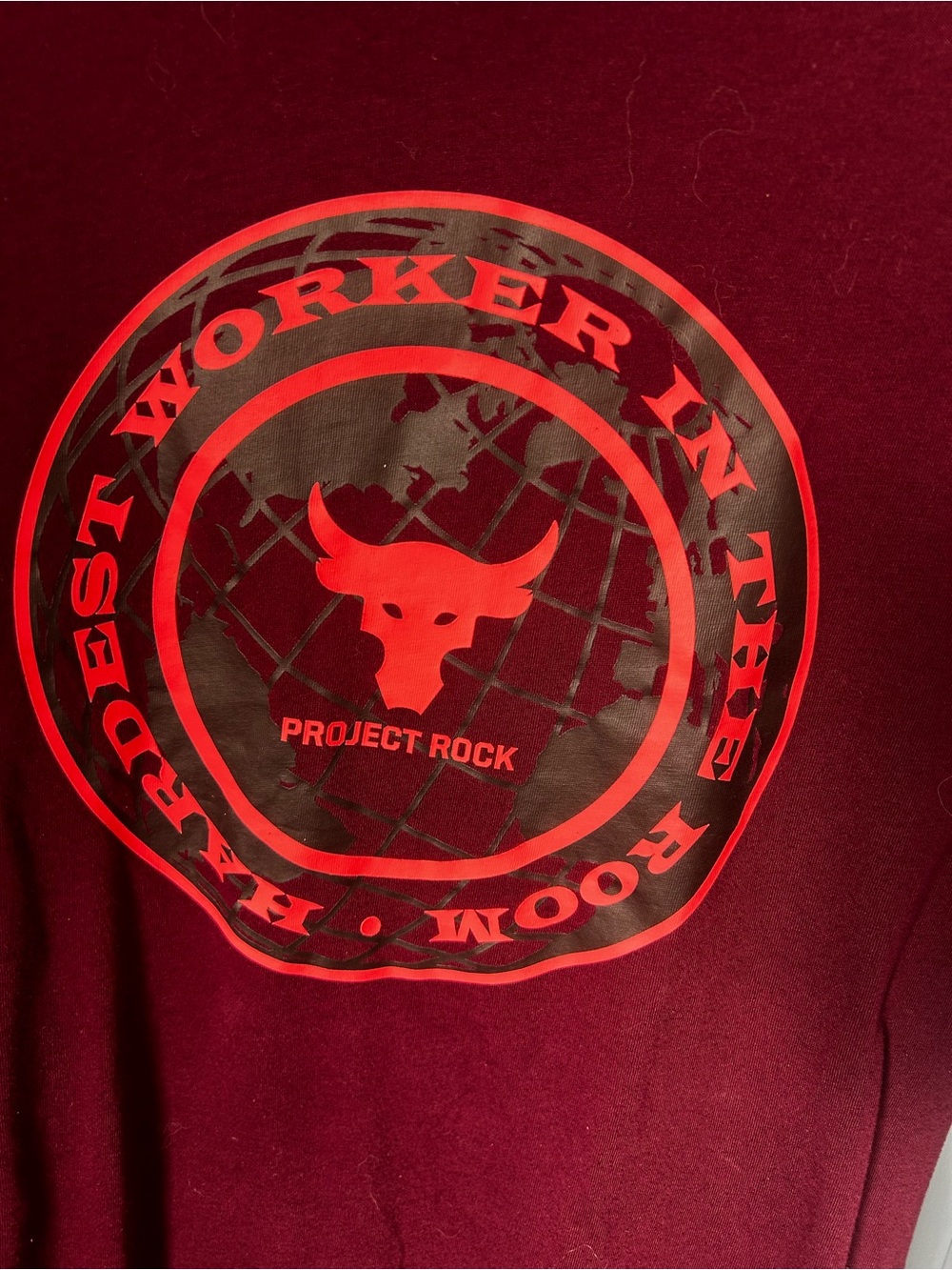 Under Armour Project Rock Hardest Worker Tee Shirt - Loose Fit - Size Small - Picture 2 of 10